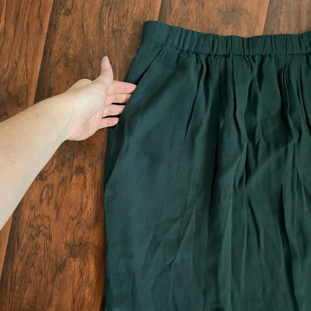 Blue Green Grey Madewell Midi Skirt with Pockets